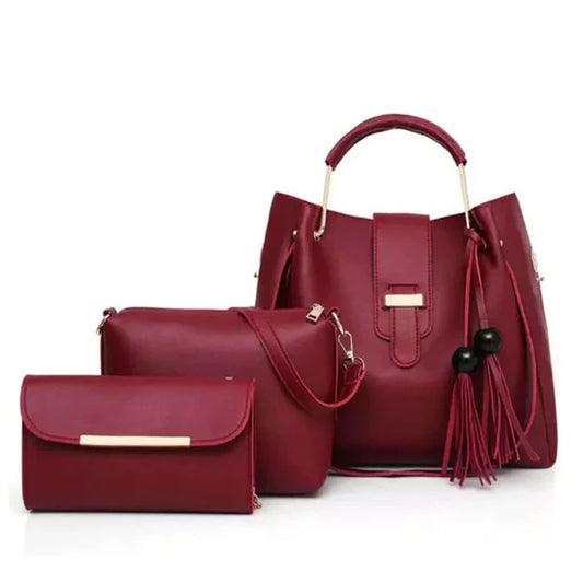 Maroon Leather Women Handbag